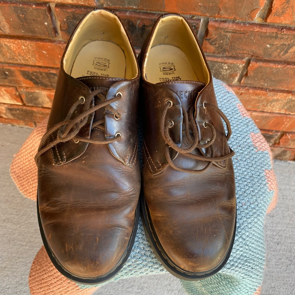 Brown Skechers Leather Oxfords shoes